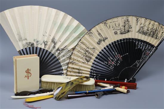 A group of cheroot holders and vertu, including early 20th century ivory